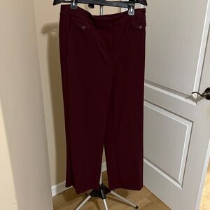 Loft Size 12 Burgundy Wide-Leg Trousers